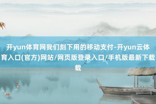 开yun体育网我们刻下用的移动支付-开yun云体育入口(官方)网站/网页版登录入口/手机版最新下载